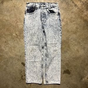 Vintage 80s Levi's 701 Acid Wash Straight Cut Jeans 26x24